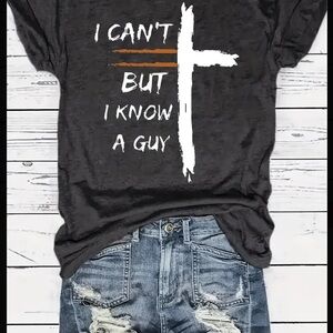Graphic Black T-Shirt I Can’t But I Know A Guy